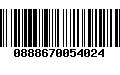 Código de Barras 0888670054024