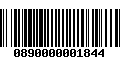 Código de Barras 0890000001844