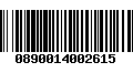 Código de Barras 0890014002615