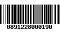 Código de Barras 0891228000190