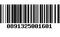 Código de Barras 0891325001601