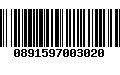 Código de Barras 0891597003020