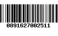 Código de Barras 0891627002511