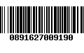 Código de Barras 0891627009190