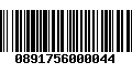 Código de Barras 0891756000044