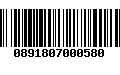 Código de Barras 0891807000580