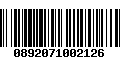 Código de Barras 0892071002126