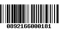 Código de Barras 0892166000181