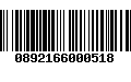 Código de Barras 0892166000518