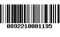 Código de Barras 0892210001195