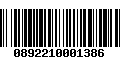 Código de Barras 0892210001386