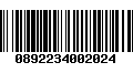 Código de Barras 0892234002024