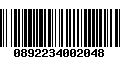 Código de Barras 0892234002048