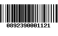 Código de Barras 0892390001121