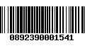 Código de Barras 0892390001541