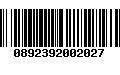 Código de Barras 0892392002027