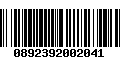 Código de Barras 0892392002041