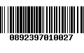 Código de Barras 0892397010027