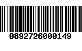 Código de Barras 0892726000149