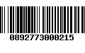 Código de Barras 0892773000215