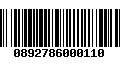 Código de Barras 0892786000110