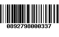 Código de Barras 0892798000337