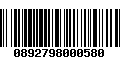 Código de Barras 0892798000580