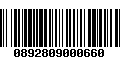 Código de Barras 0892809000660