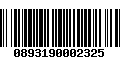 Código de Barras 0893190002325