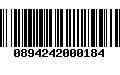 Código de Barras 0894242000184