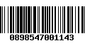 Código de Barras 0898547001143