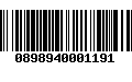 Código de Barras 0898940001191