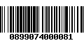 Código de Barras 0899074000081