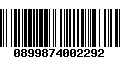 Código de Barras 0899874002292