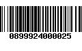 Código de Barras 0899924000025