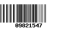 Código de Barras 09821547