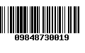 Código de Barras 09848730019