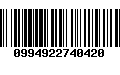 Código de Barras 0994922740420