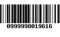 Código de Barras 0999998019616