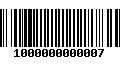 Código de Barras 1000000000007