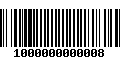 Código de Barras 1000000000008