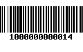 Código de Barras 1000000000014