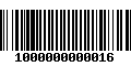 Código de Barras 1000000000016