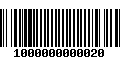 Código de Barras 1000000000020