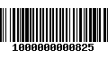 Código de Barras 1000000000825