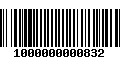 Código de Barras 1000000000832