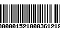 Código de Barras 100000001521000361219888