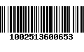 Código de Barras 1002513600653