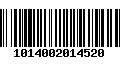 Código de Barras 1014002014520