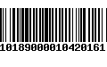 Código de Barras 10189000010420161